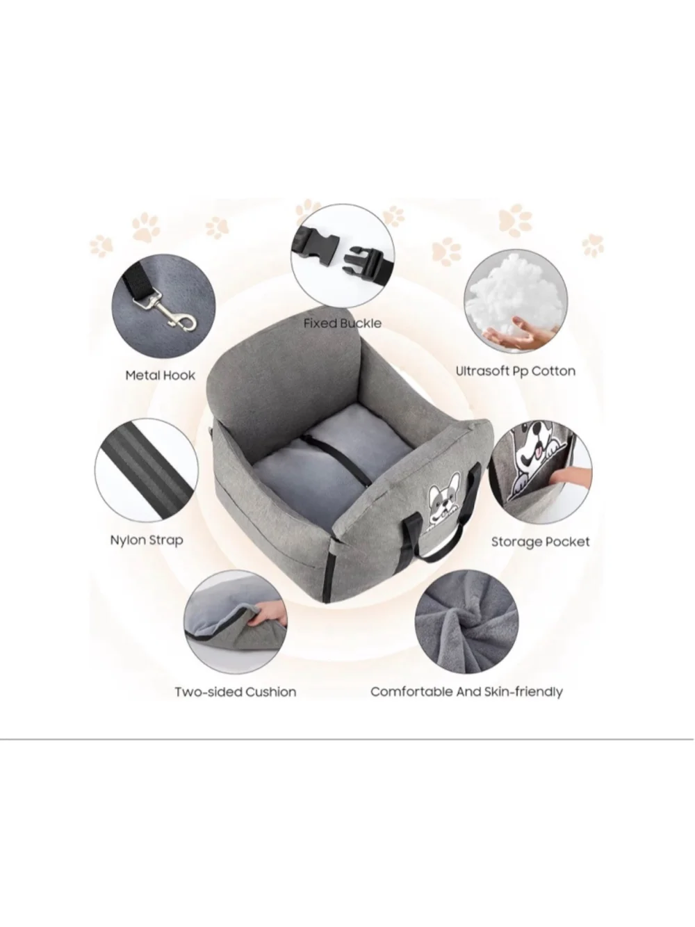 NEW Dog Car Seat Small/Medium Dogs Water Repellent Washable